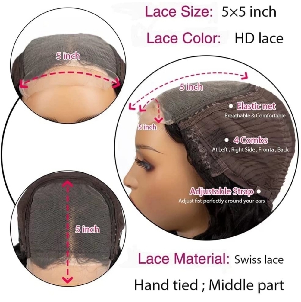 HD Lace Straight Wig 5x5 Closure 22-32 inches available - Picture 4 of 10